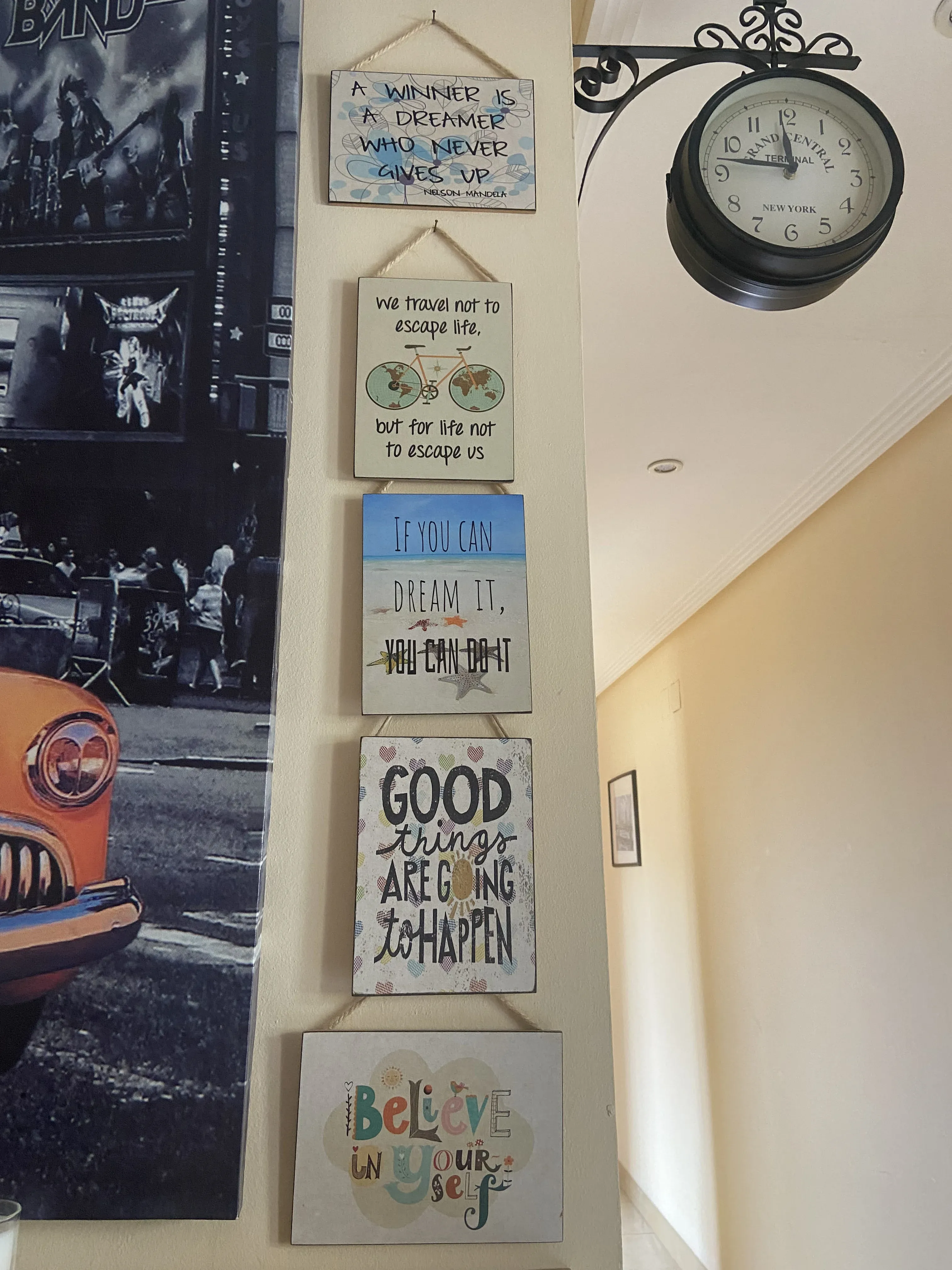 signs in my entrance with positive messages