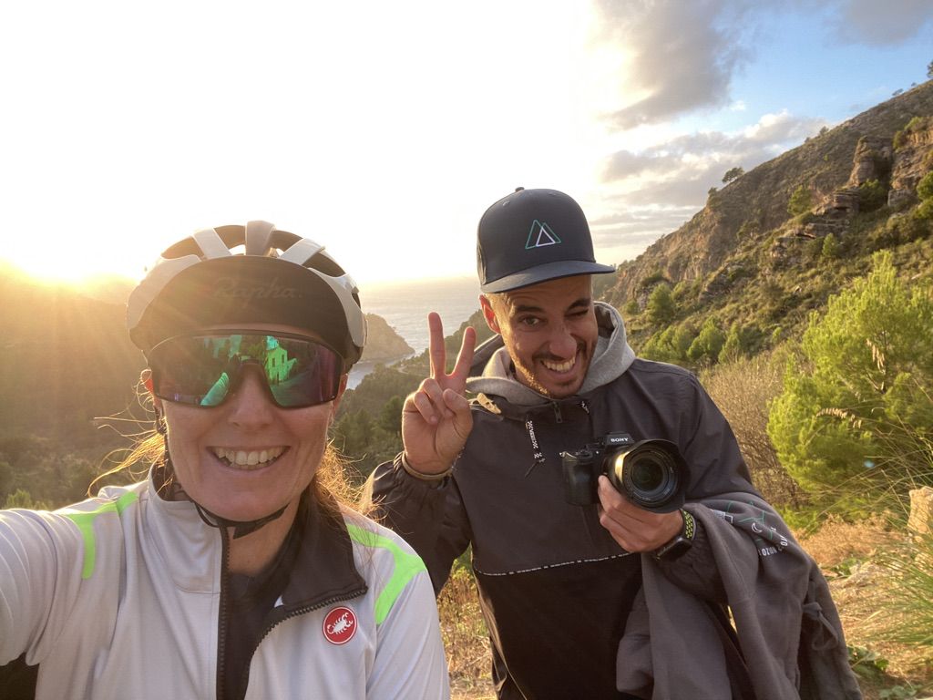 camera man and me while cycling